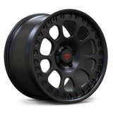 Stealth-inspired RV-MF03 wheel in a full matte black finish, perfect for a murdered-out Chevrolet Camaro aesthetic.