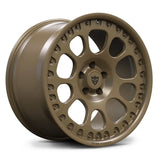 The RV-MF03 custom aero wheel finished in matte bronze, offering a racing-inspired look for performance enthusiasts.