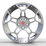 RV-MG04 forged Mustang performance wheel in bright silver with timeless 5-spoke design front view