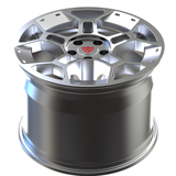 RV-MG04 forged 5-spoke Mustang wheel top view with clean monoblock performance styling