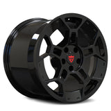 RV-MG04 gloss black forged Mustang wheel with aggressive 5-spoke performance styling
