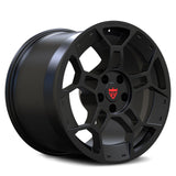 RV-MG04 matte black custom forged Mustang wheel with lightweight 5-spoke performance design