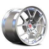 RV-MG05 bright silver forged Mustang rims featuring a lightweight split-spoke monoblock design