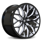 Gloss Black and White accent RV-MG122 monoblock wheel, featuring complex Y-spoke geometry for Corvette.