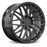 Black Chrome high-luster finish on RV-MG122 forged rims, providing an exotic supercar look for luxury trucks.