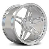 Classic Polished Silver RV-MP03 monoblock wheel, 5-spoke concave design for elite Corvette ZR1 projects.