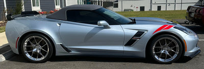 Chrome Y-spoke forged wheels 19x10 and 20x12 on Corvette C7 Grand Sport, custom build, design your own wheels