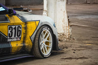 Lip & machining detail on RV-MR08 forged wheel, engineered for Mustang performance