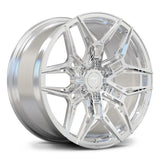 Polished RV-MR616 6-lug forged wheel for a Cadillac LYRIQ application, showing the Y-spoke face and deep concave profile.