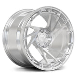 Classic Brushed Silver RV-MS07 monoblock forged wheel, showcasing the directional precision for JDM automotive builds.