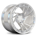 Mirror Polished RV-MS07 directional forged wheel, reflecting the premium engineering and JDM aesthetic for Subaru WRX.