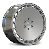 High-impact Mirror Chrome RV-MT03 directional forged wheel for elite custom Tesla Cybertruck show projects.