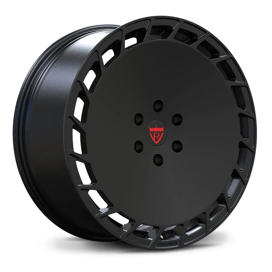 RV-MT03 Matte Black monoblock forged wheel, aero full-face design specifically for 2026 Tesla Cybertruck.
