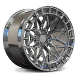 Chrome finish RV-MT26 deep concave forged mesh wheel, showcasing high-luster JDM aesthetic for Supra FE.
