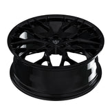 Detailed close-up of gloss black RV-MV01 forged wheel for Honda