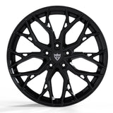 Gloss black forged 1-piece monoblock wheel RV-MV01 for Honda – side angle view