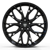 Gloss black forged 1-piece monoblock wheel RV-MV01 for Honda – side angle view