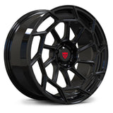 Gloss Black RV-S3 forged monoblock wheel with intricate multi-spoke pattern