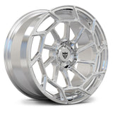 Polished forged monoblock wheel RV-S3 – 10-sided mesh and extended spoke design