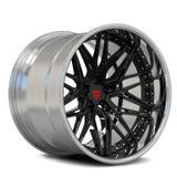 Bespoke RV-T081 forged wheel in Gloss Black and Polished finish, engineered for Aston Martin stability and style.