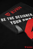 Close detail of the RVRN Custom Forged Wheels microfiber detailing towel and its gray reverse.
