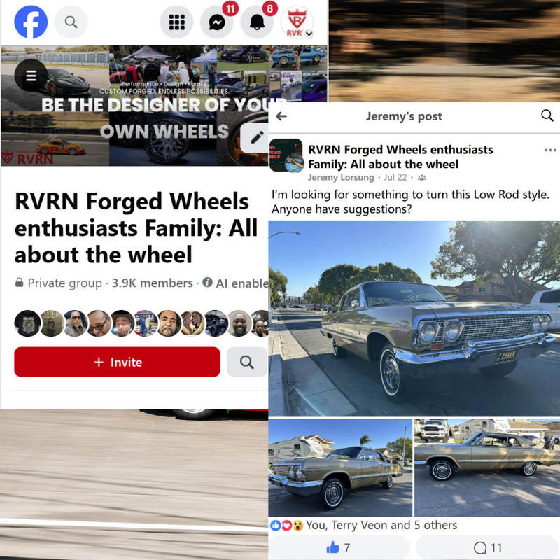 Join the RVRN customer support group for bespoke wheel design consultation and order tracking