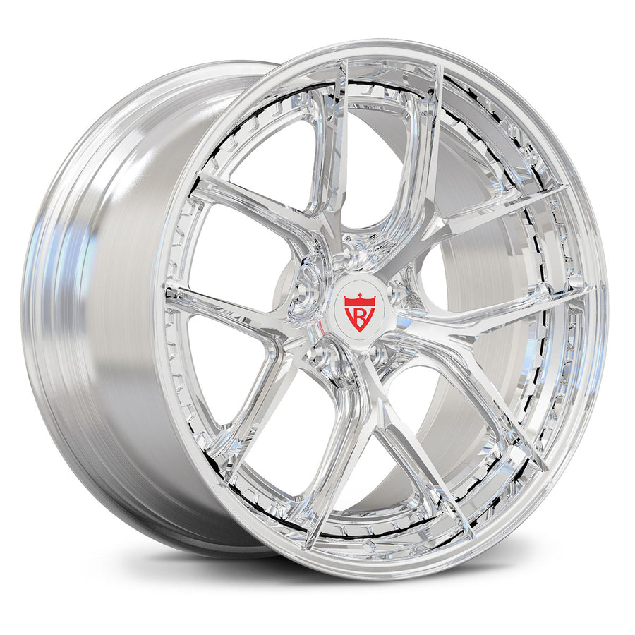 Porsche 911 Turbo S custom wheels, RVRN RV-DB179 full polished face and step lip Y-spoke 2-piece forged rims.
