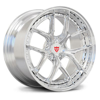 Porsche 911 Turbo S custom wheels, RVRN RV-DB179 full polished face and step lip Y-spoke 2-piece forged rims.