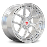 Porsche 911 Turbo S custom wheels, RVRN RV-DB179 full polished face and step lip Y-spoke 2-piece forged rims.