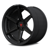 Real carbon fiber wheels for Lamborghini Urus, RVRN RV-DC19 genuine carbon fiber step lip and gloss black concave face.