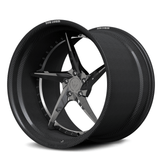 RVRN RV-DC35CF chrome center and genuine carbon fiber step lip forged wheel, 2-piece high-performance design for Aston Martin DBS.