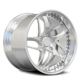 RVRN RV-DC36D full brushed clear 2-piece directional forged wheel, deep dish design for classic C3 Corvette Restomod.