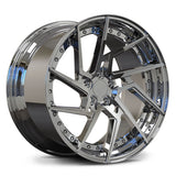 RVRN RV-DF041 all chrome directional 2-piece style forged wheels, mirror chrome finish step lip design.