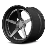 RVRN RV-DF14CF full chrome center and genuine carbon fiber step lip forged wheel, 2-piece performance design for Aston Martin DBS.