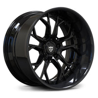 Corvette C8 deep dish forged wheels with carbon fiber lip, RVRN RV-DR16 custom rims for mid-engine sports cars.