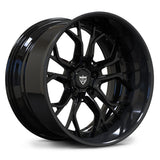 Corvette C8 deep dish forged wheels with carbon fiber lip, RVRN RV-DR16 custom rims for mid-engine sports cars.