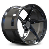 RV-MC35 directional 5-spoke forged wheels in Black Chrome, featuring high load rating for Rivian R2 and luxury electric SUVs.