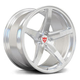 RV-MF15 custom JDM wheels, brushed silver finish with aggressive concave profile.