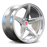 High-strength gloss silver forged wheels RV-MF15 for Subaru WRX fitment.