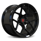 MR615 forged monoblock wheel in gloss black with deep concave Y-spoke design