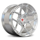 MR615 forged monoblock wheel in brushed aluminum with deep concave Y-spoke structure