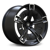 Matte black RV-MX25 forged wheels for BMW XM, featuring machined spoke highlights.