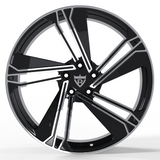 RVRN RG-01 directional forged wheels for Audi RS5 with black polished finish and lightweight performance design