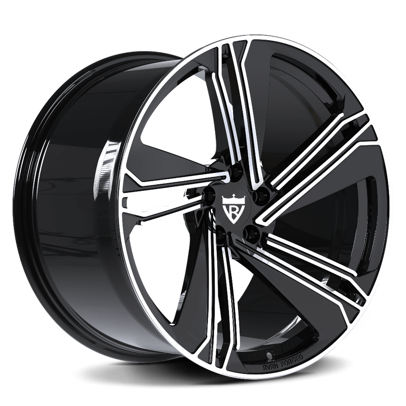 RVRN RG-01 forged directional wheels for Audi R8 with black finish and bespoke monoblock design