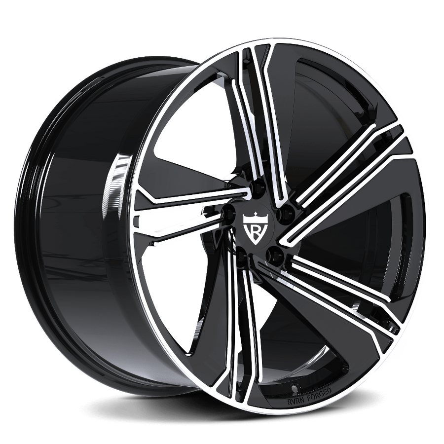 RVRN RG-01 forged directional wheels for Audi R8 with black finish and bespoke monoblock design