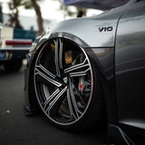 RVRN RG-01 forged monoblock directional wheels for Porsche 911 performance builds with black finish
