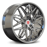 Custom forged monoblock wheel RM-01M with chrome finish, designed for Corvette and other vehicles.