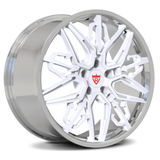 Custom forged monoblock RM-01M wheel in white finish, ideal for Corvette forged wheels and chrome rims.