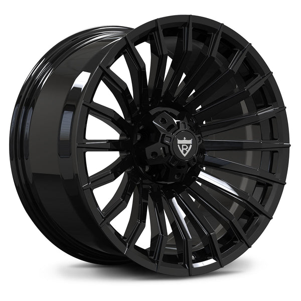 RVRN RT-02M multi spoke forged wheel for Range Rover applications, black finish with deep concave styling and premium forged construction