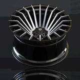RVRN RT-02 super deep concave forged truck wheels for Ram 1500, featuring a custom 3-piece design and black with black chrome finish